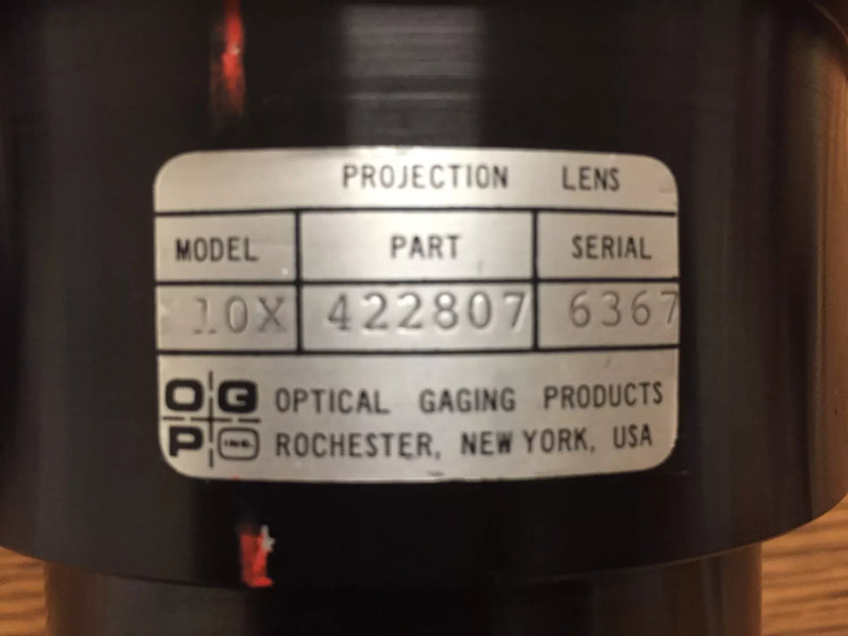 OGP P/N 422807 Model 10X Lens