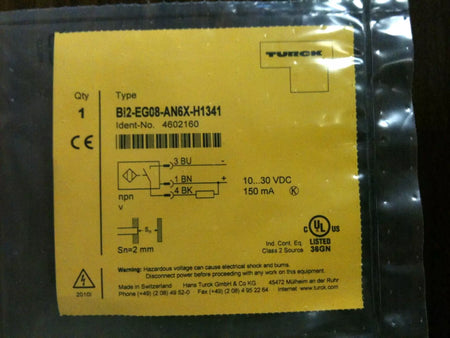 Turck Bi2-EG08-AN6X-H1341 Inductive Sensor w/Increased Switching Di