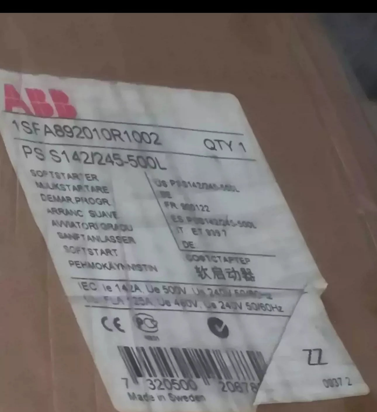 ABB 1SFA892010R1002PSS142/245-500L Contact Block for Industrial Use