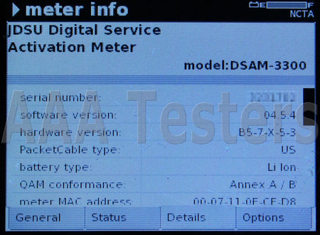 JDSU Viavi DSAM-3300 xt DOCSIS 3.0 CATV Meter 6MHz DSAM3300 Home Certification - XG eqpt