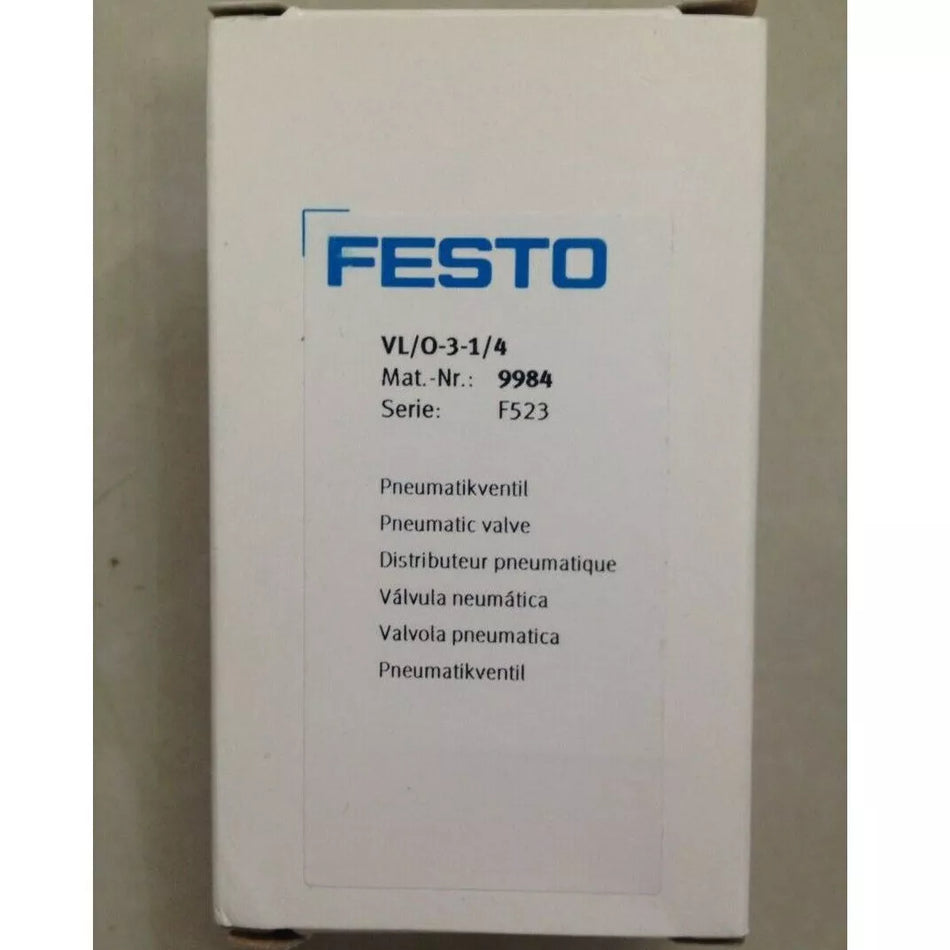 New Festo VL/O-3-1/4 9984 Air Control Valve