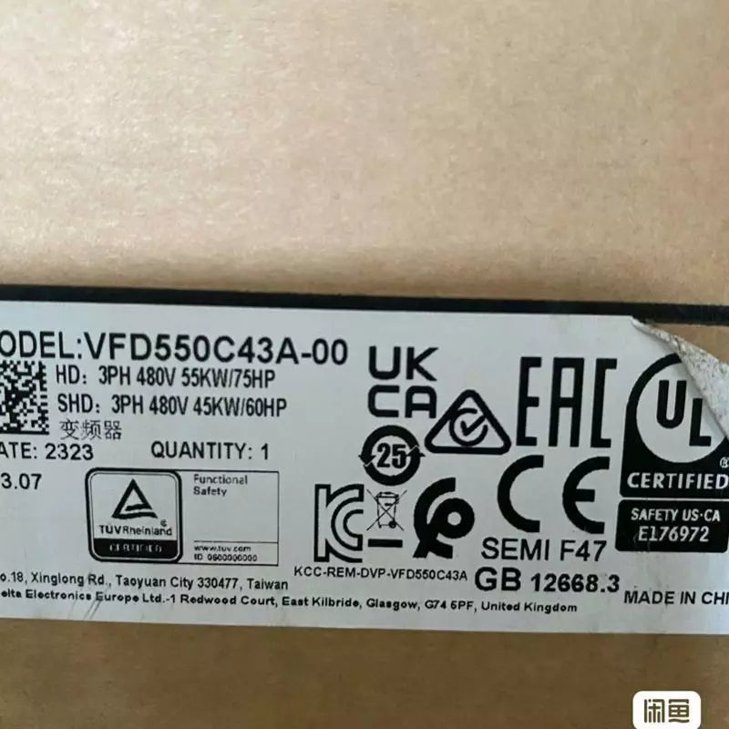 New Delta VFD550C43A-00 Inverter for Precision Control Applications
