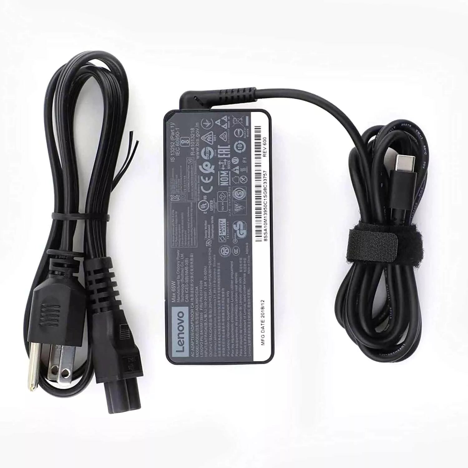 Lenovo 65W 20V 3.25A USB-C AC Adapter Charger for Laptop & Smartphone