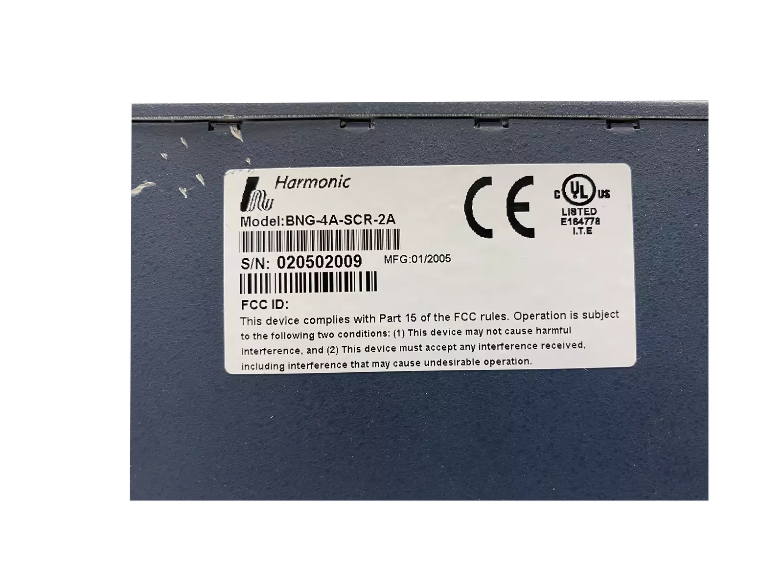 Harmonic Broadcast Network Gateway BNG-4A-SCR-2A