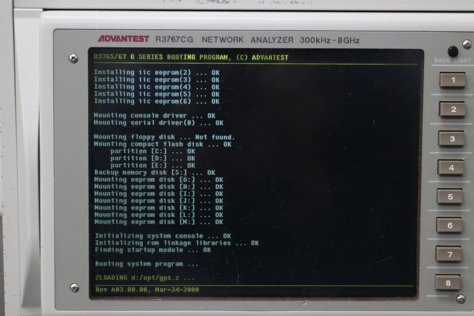 ADVANTEST R3767CG /14 300KHz-8GHz 4ports Network Analyzer