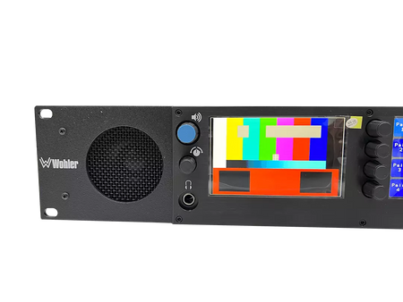 Wohler AMP2-16V-3G Dual 4.3 inch OLED 3G HD/SD-SDI 16-Channel Audio Video Monitor
