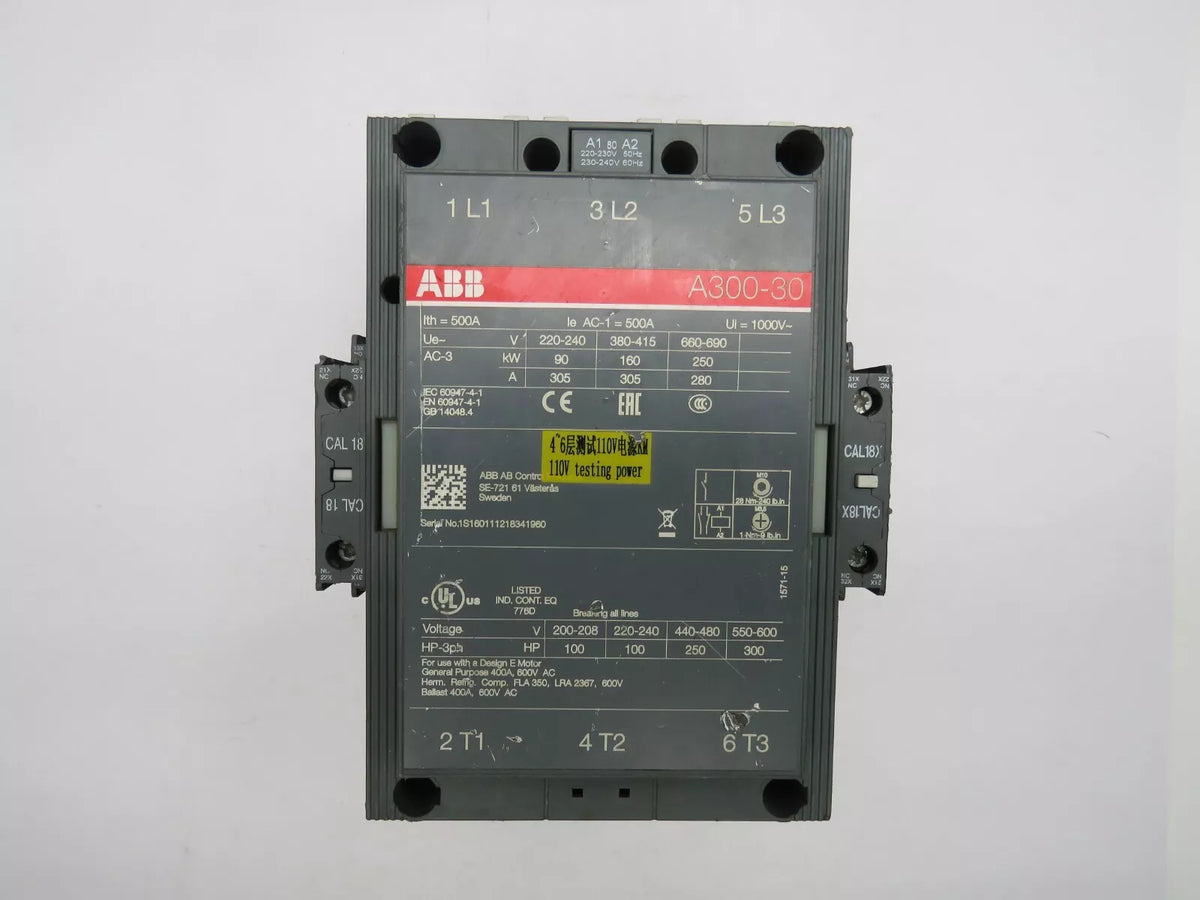 ABB A300-30 Power Contactor 230-240V Used Condition