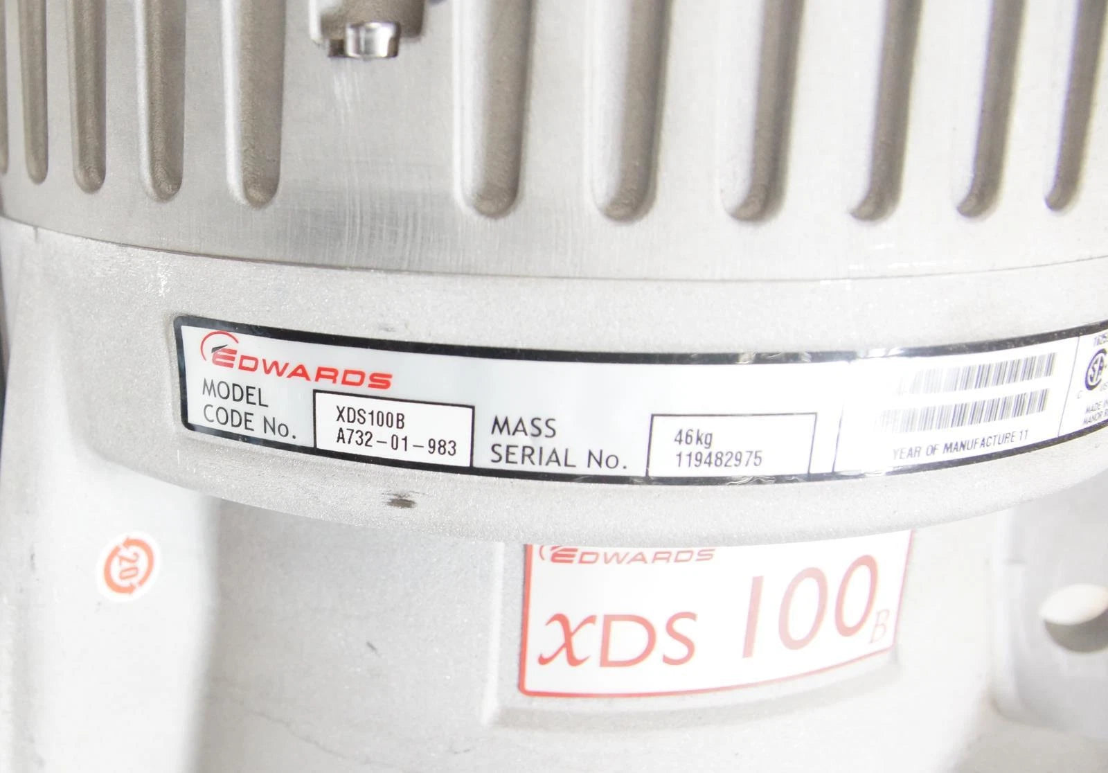 Pair of Edwards XDS46i / XDS100 Dry Scroll Vacuum Pumps AS-IS