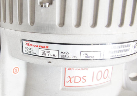 Pair of Edwards XDS46i / XDS100 Dry Scroll Vacuum Pumps AS-IS