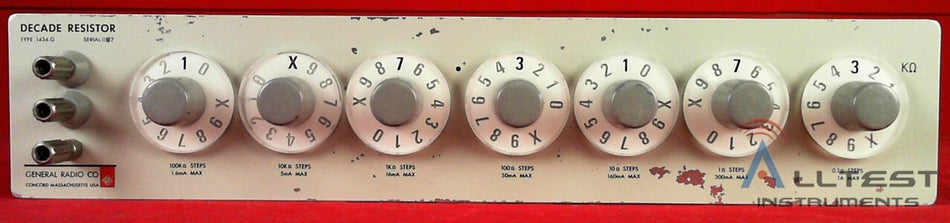 Gen Rad 1434-G 7 Dial Decade Resistor .1ohm to 100k Step