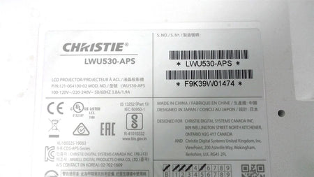 Christie LWU530-APS LCD Laser Projector - 5000 Lumens - Light Source : 200 Hours