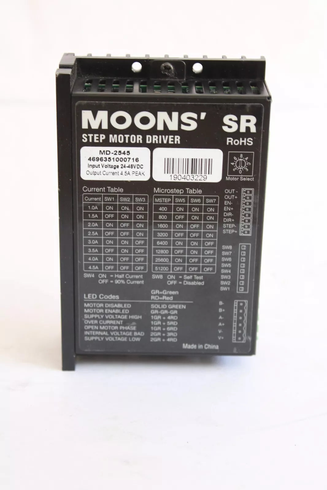 moons stepping motor MOONS MD-2545 Step Motor Driver 4696351000716 High-Performance Precisi – XG  eqpt