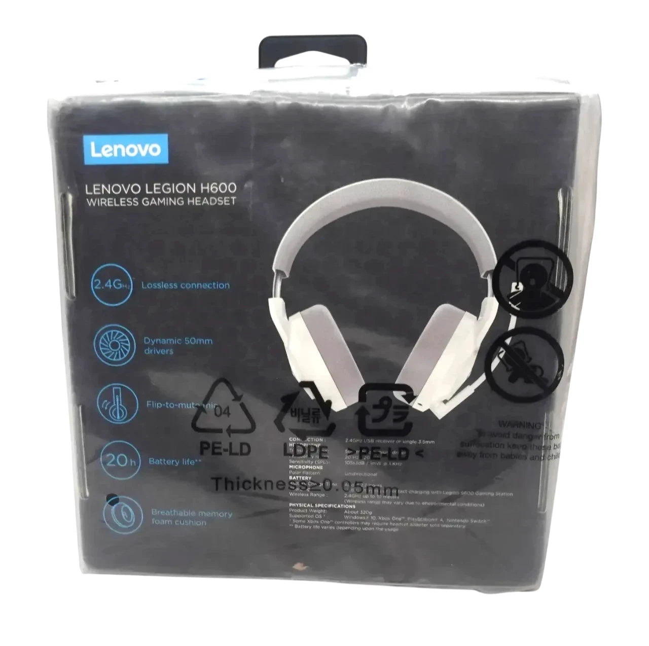 Lenovo LEGION H600 WIRELESS GAMING HEADSET - GXD1C98345 - White
