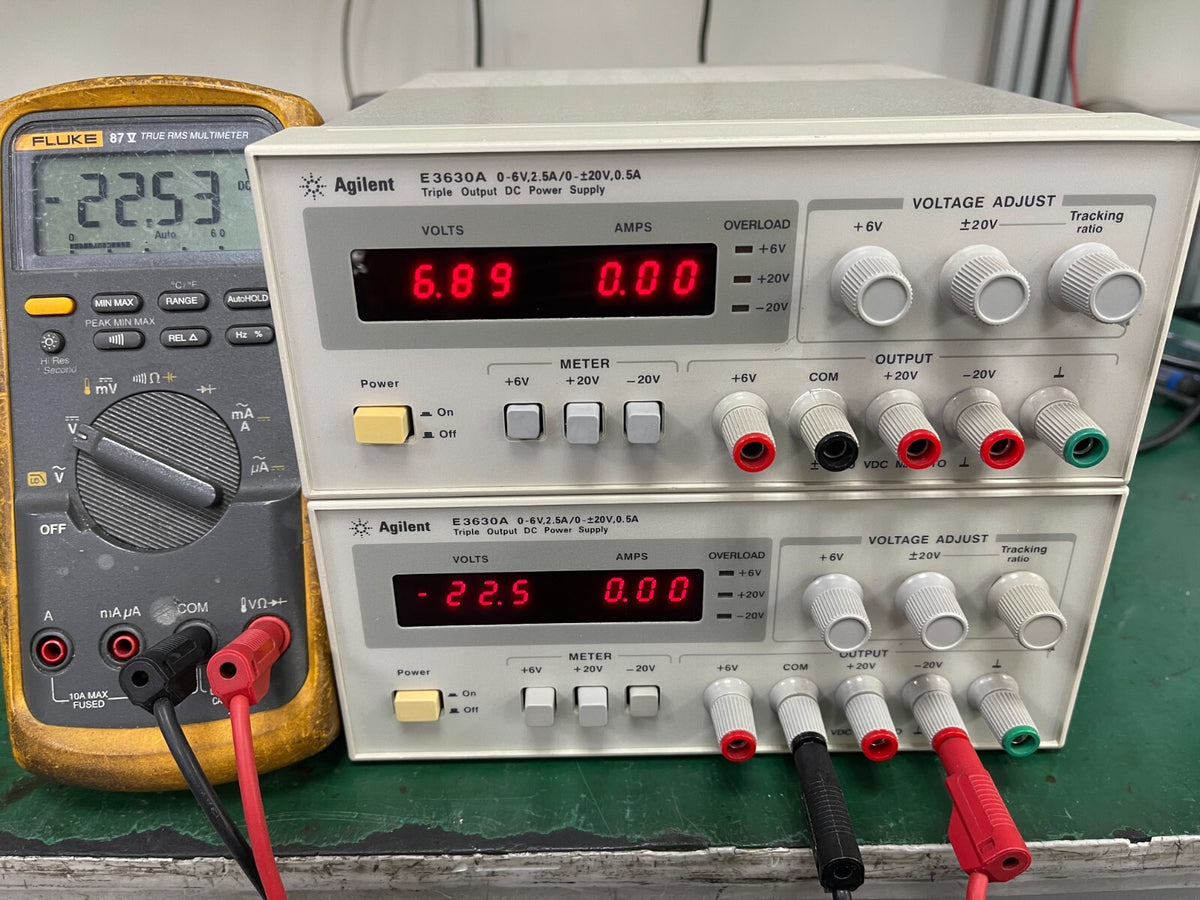 Agilent E3630A Triple Output DC Power Supply, 0-6V, 2.5A, 0 to ±20V, 0.5A, 35W