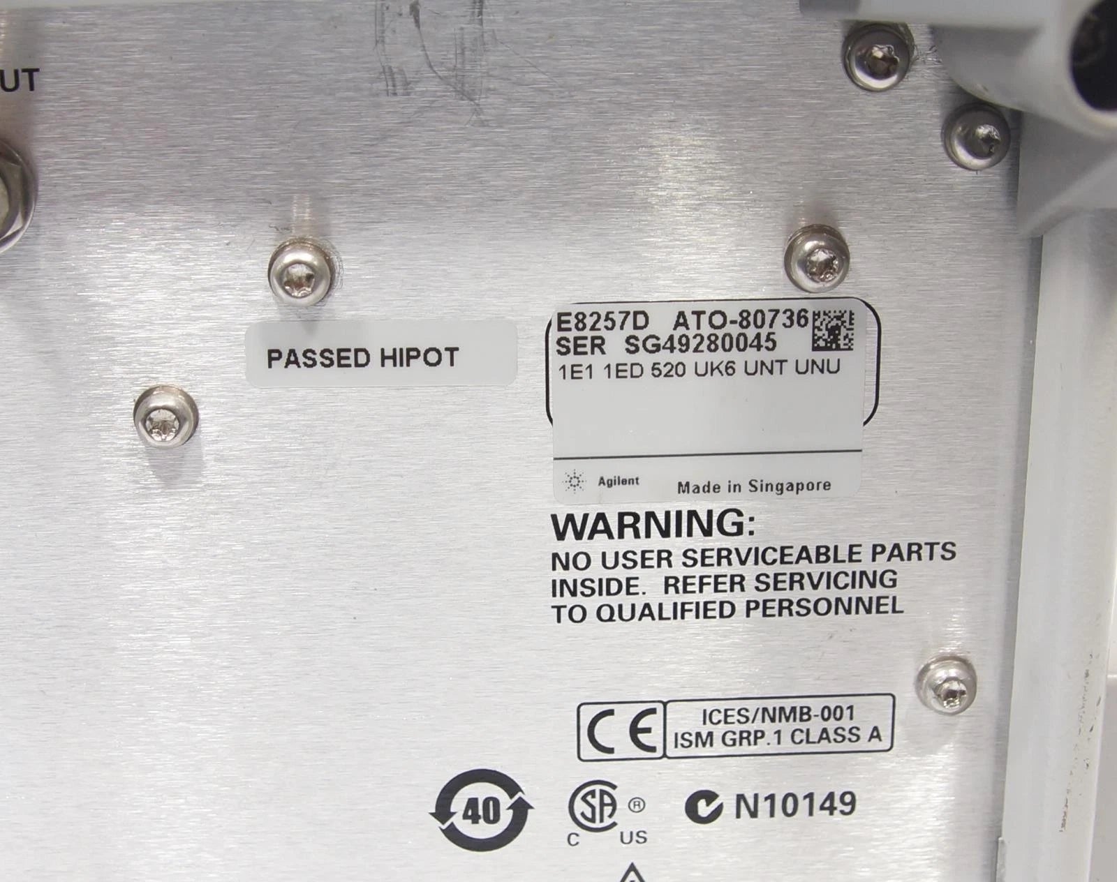 Agilent E8257D PSG 250kHz -20GHz Analog Signal Generator 1E1 1ED 520 UNT UNU