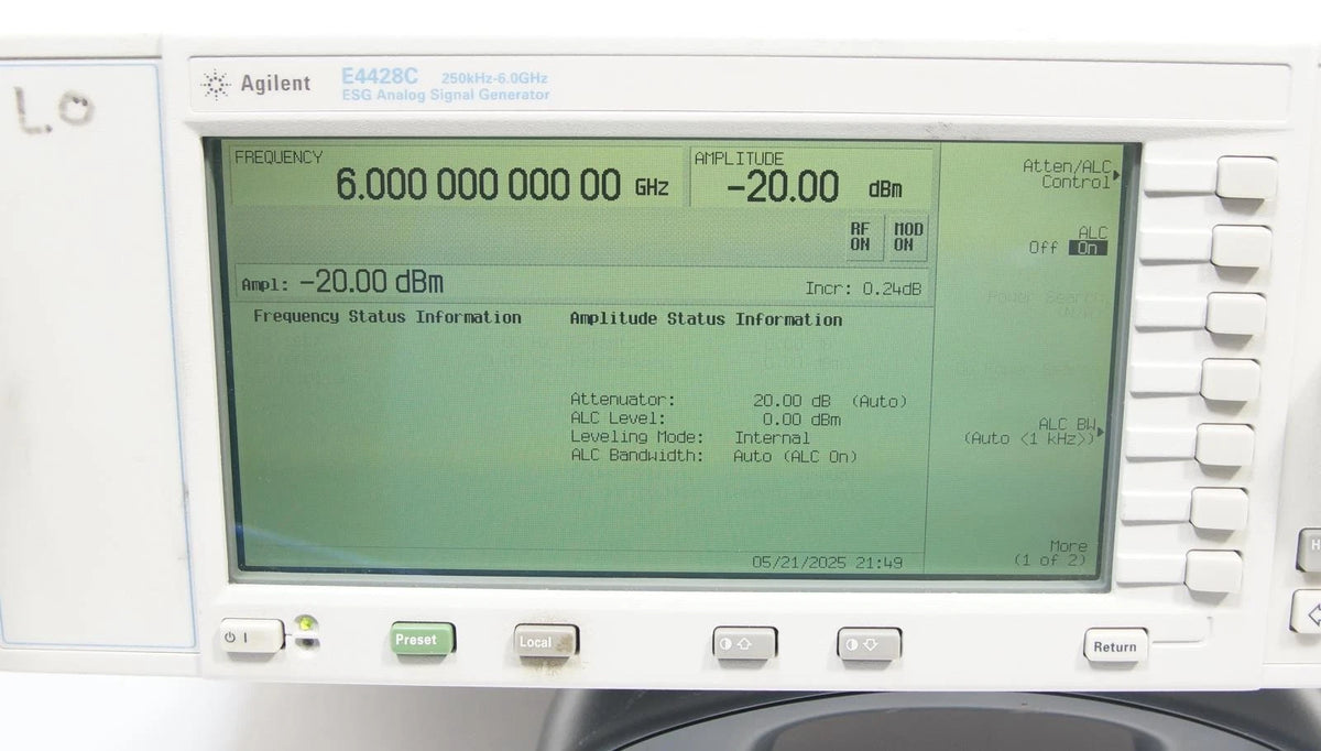 Agilent E4428C 250 kHz - 6.0GHz ESG Analog Signal Generator OPT UNB 506