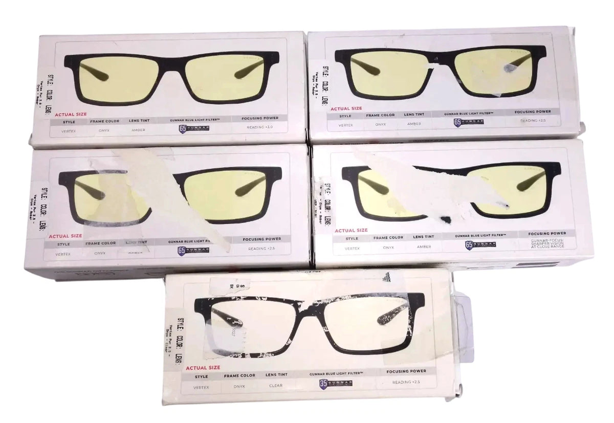 Lot of 5 GUNNAR - VERTEX Blue Light Gaming & Computer - Onyx - Free shipping