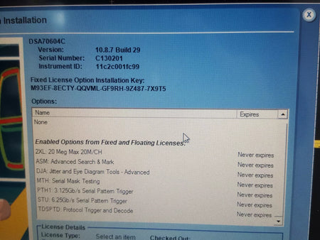Tektronix DSA70604C: Digital Serial Analyzer with 2XL MTH PTH1 ASM STU TDSPTD (0201)