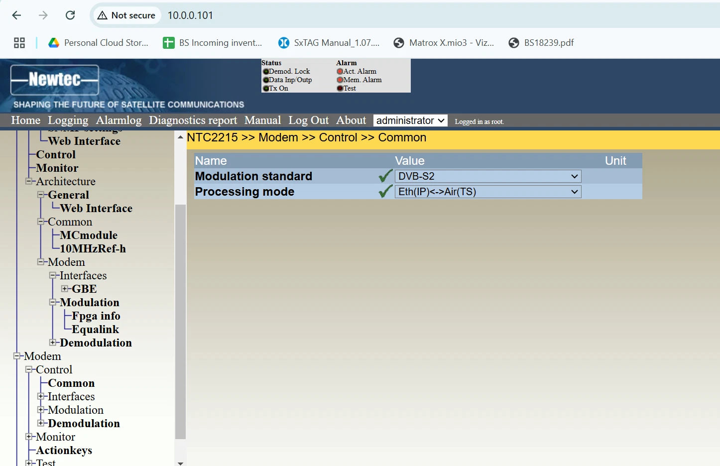 Newtec AZ410 DVB-S2 Satellite Modem NTC/2215.NU.CBAA