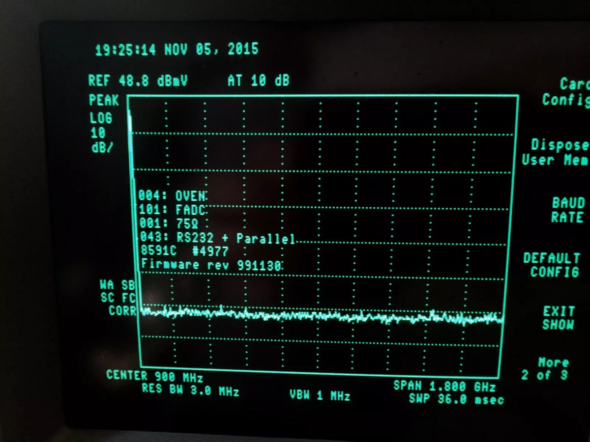 HP Agilent Keysight 8591C Cable TV Analyzer 1.8 GHz Opt 4, 101, 105, 102, 43