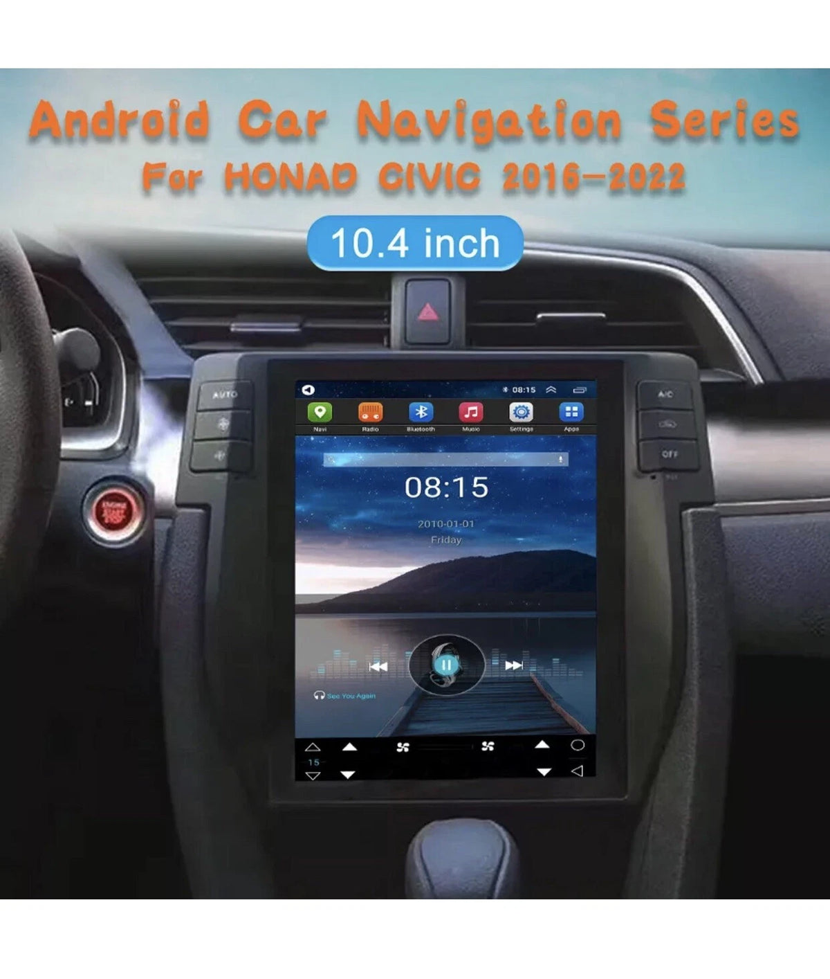 Tesla Android 14 Head Unit for Honda Civic 2016-2022 Car Stereo Radio GPS WIFI