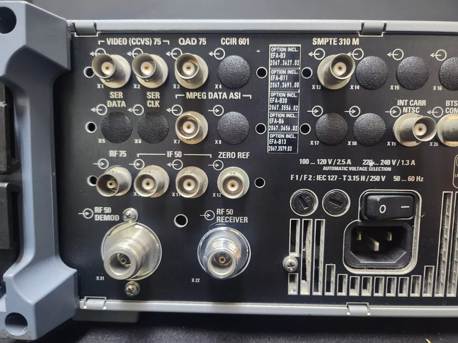 R&S EFA TV Test Receiver with Opt. B3,6,11,13,30 AS-IS (0186)