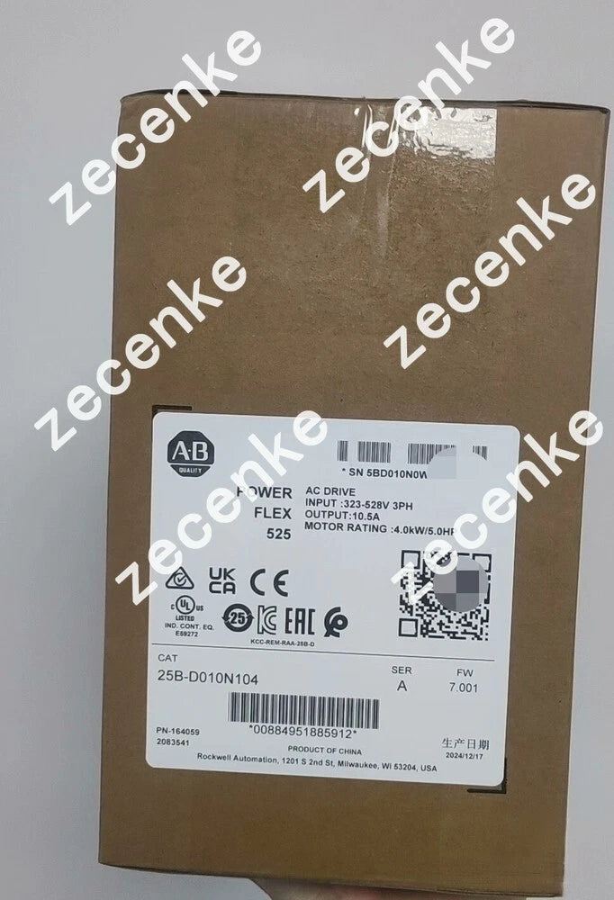 Allen-Bradley 25B-D010N104 Powerflex 525 AC Drive 5HP 4.0KW 3-Phase