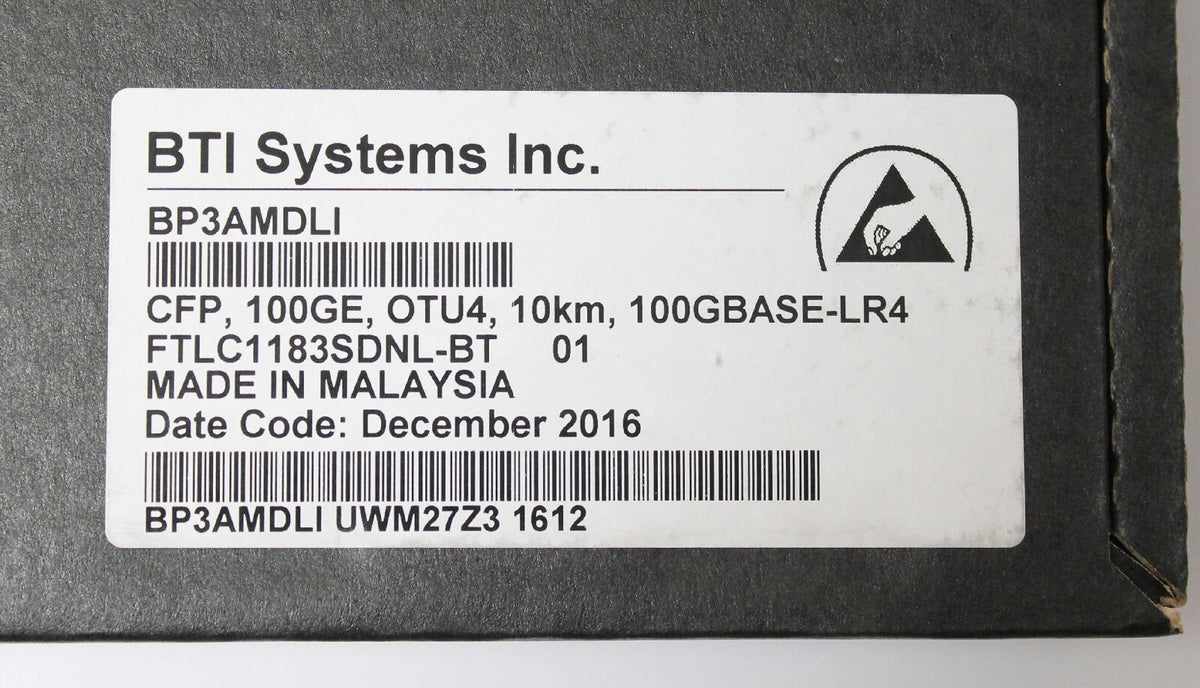 BTI BP3AMDLI CFP Transceiver 100G OTU4 10km 100GBASE-LR4 Finisar FTLC1183SDNL-BT
