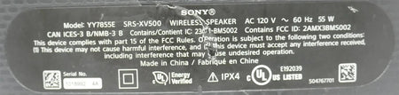 Sony SRS-XV500 X-Series Wireless Party Speaker YY7855E Black - Free shipping