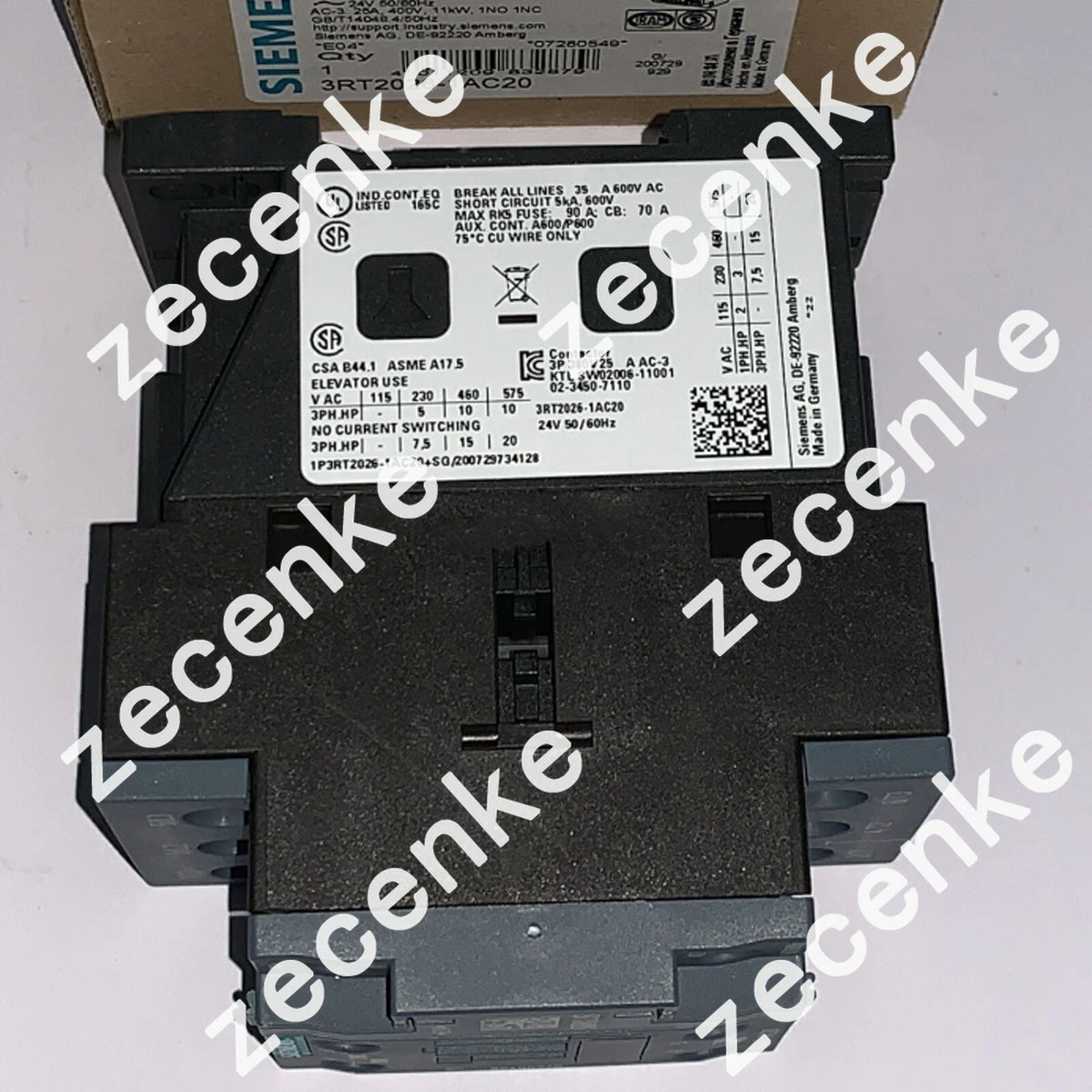 SIEMENS 3RT2026-1AC20 Contactor 1PC New