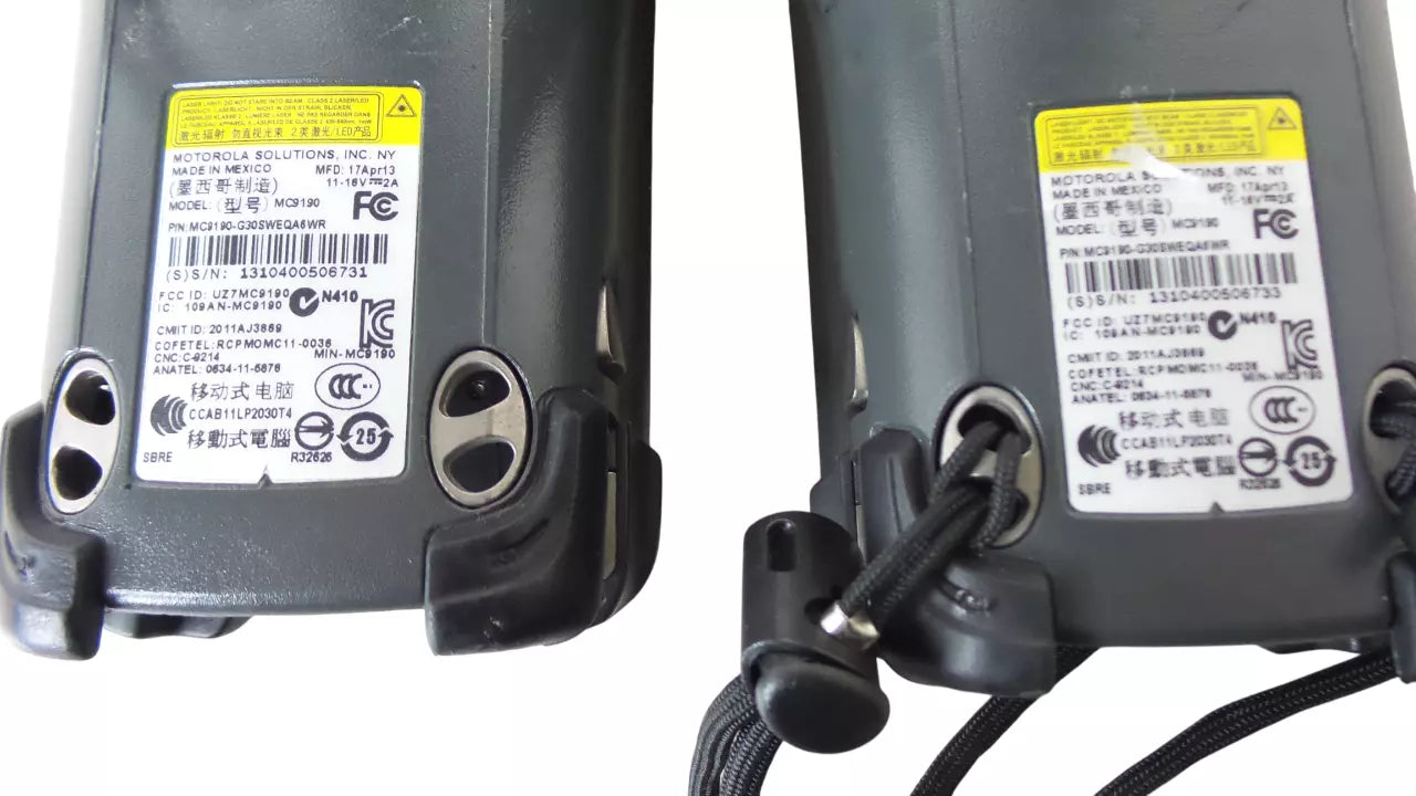 Lot of 2 Motorola MC9190-G30SWEQA6WR Barcode Scanner Bundle