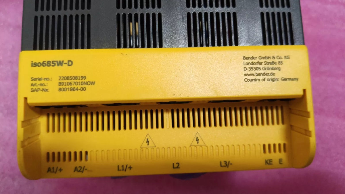 BENDER ISO685-D Isometer Digital Ground Fault Monitor/Detector ISO685W-D