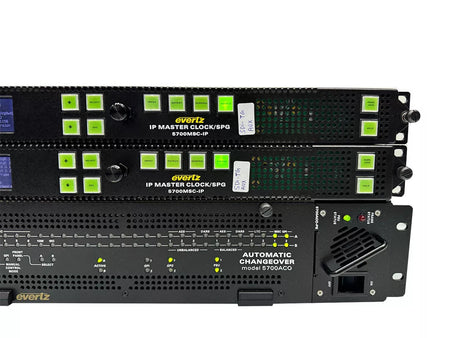 Evertz 2x 5700MSC-IP Grand Master Clock/SPG w/7800MSC-10G 5700-AUX 7801FC-IRD