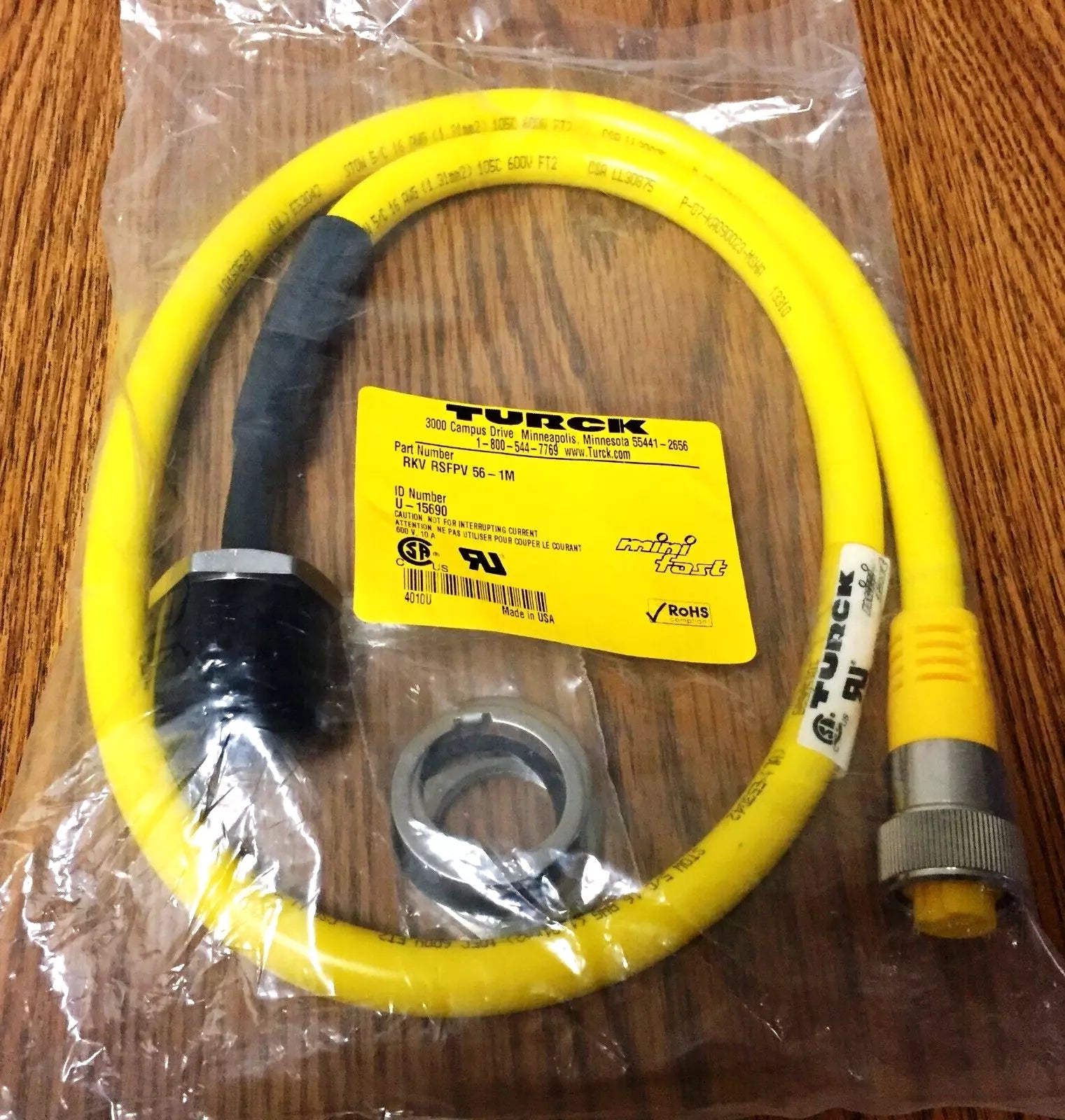 Turck RKV RSFPV 56-1M ID U15690 Mini Fast Cordset 1 Meter
