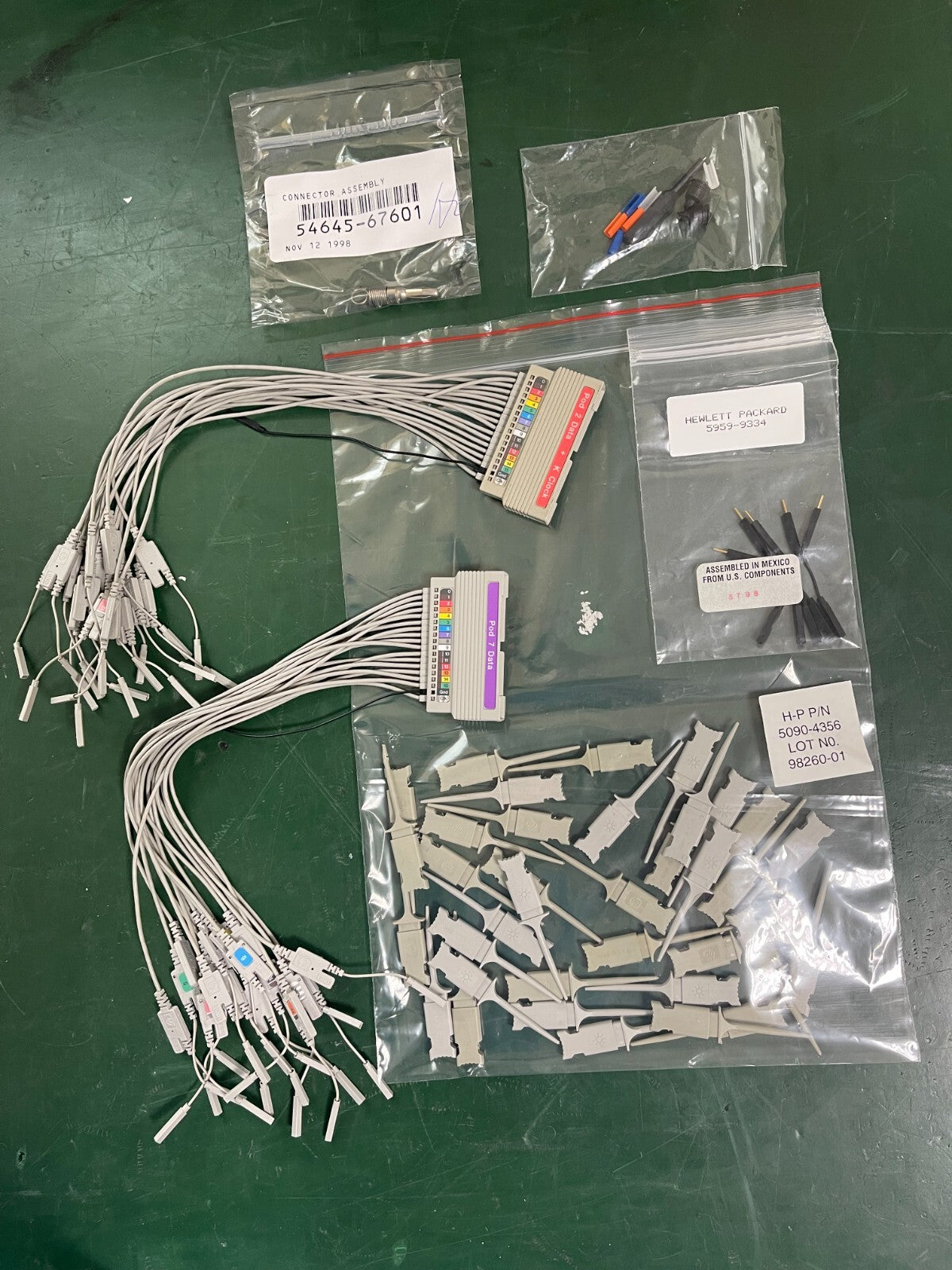 HP 01650-61609 16channel Probe Lead Set + 5090-4356 IC Clips + 5959-9334 G leads
