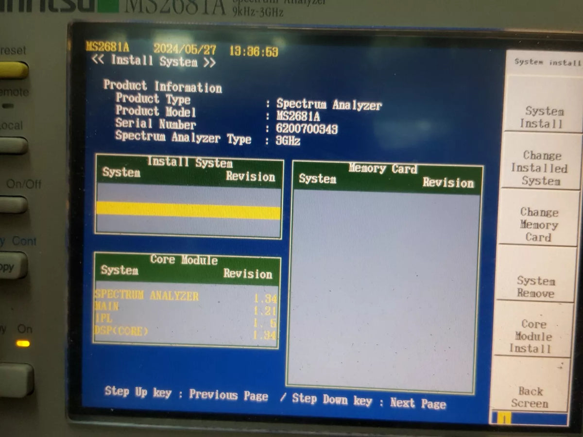 Anritsu MS2681A Spectrum Analyzer 9KHz - 3GHz (0343)