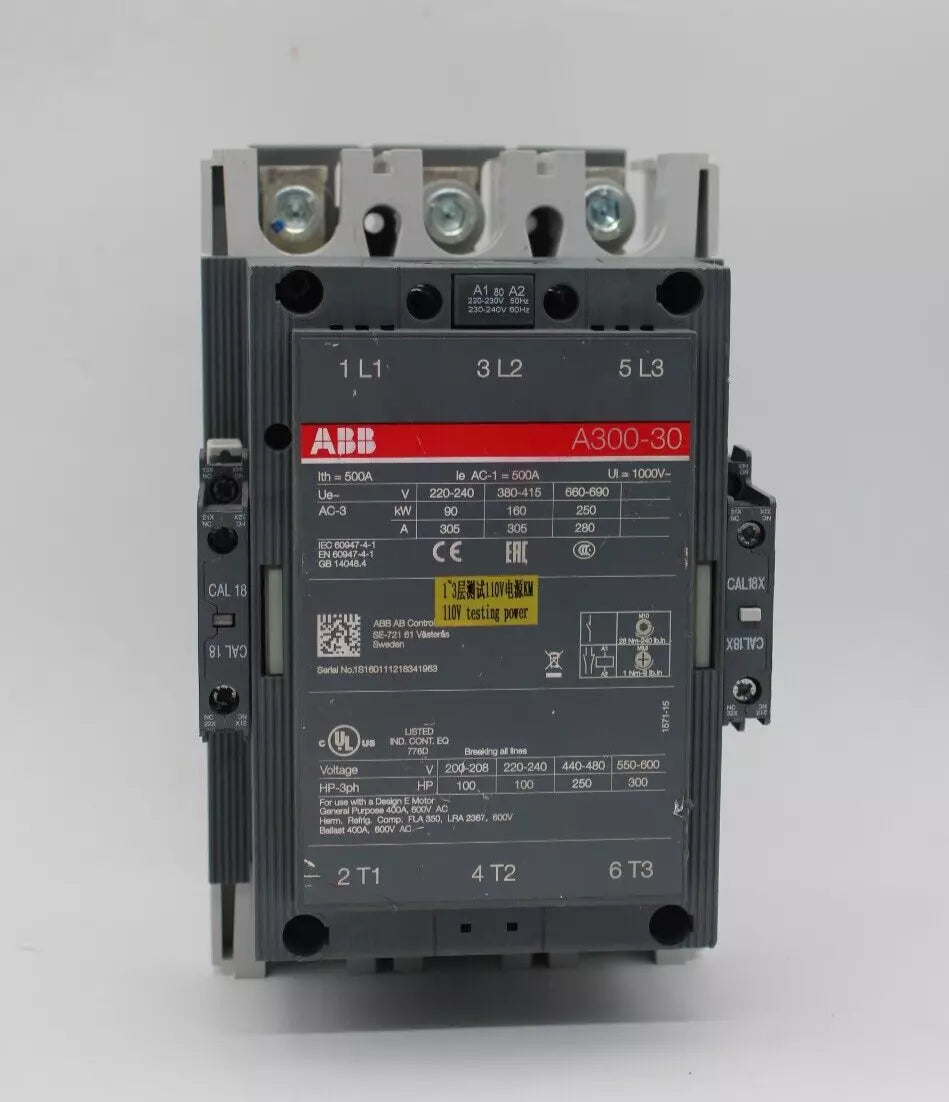 ABB A300-30 AC Contactor 300A 3-Pole 690V Motor Control
