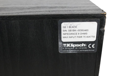 Klipsch SB1 Bookshelf Speaker, 75 Watts 8 Ohms (single) - Free Shipping.