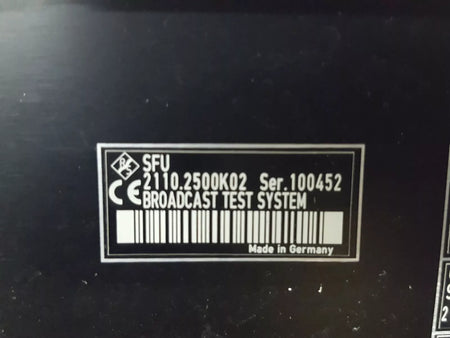 R&S SFU Broadcast Test System (100452) - B4 B6 B10 B30