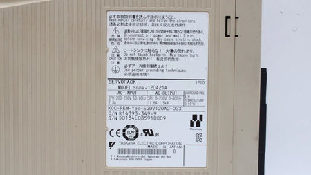 YASKAWA SGDV-120A21A AC Servo Drive 1.5KW 200-230VAC 50/60HZ 3 Phase