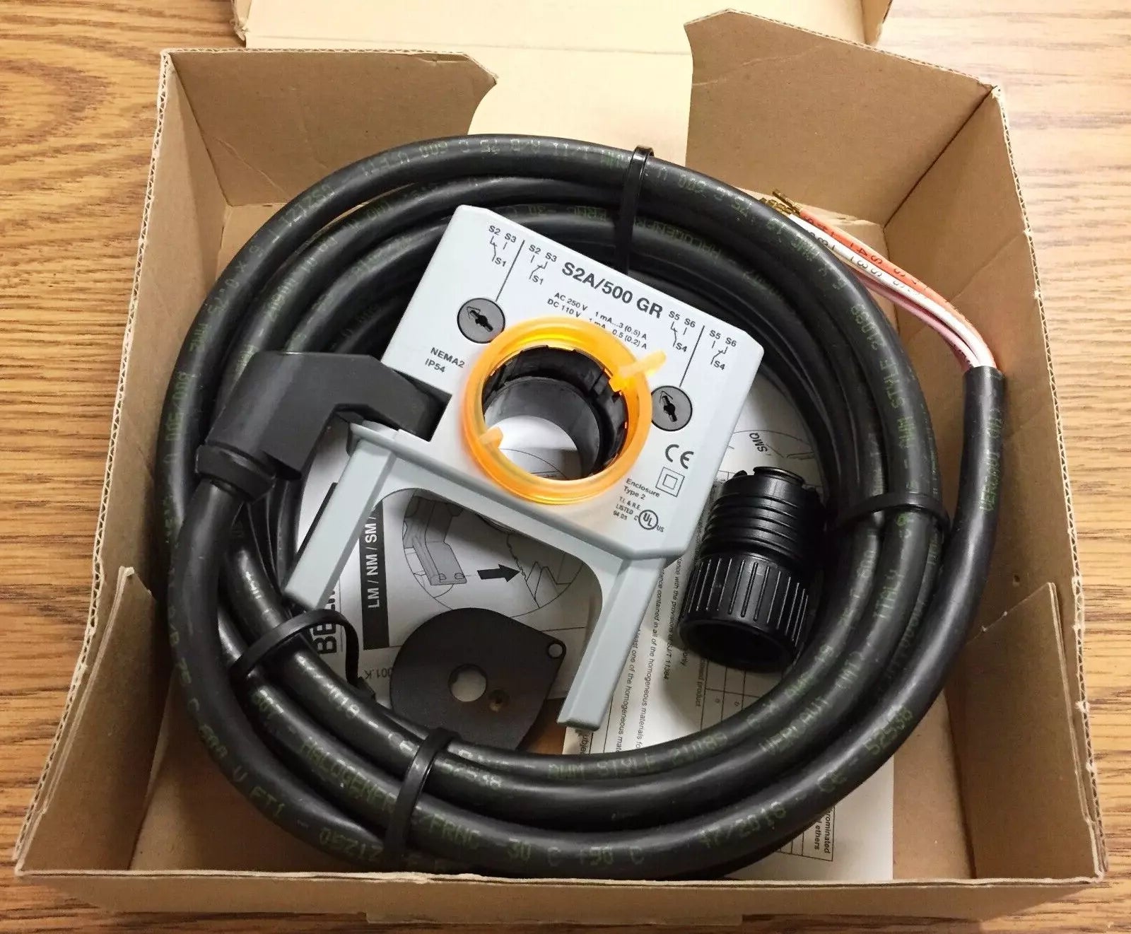 Belimo S2A/500-GR Auxiliary Switch Add-On 0.5A 5M Cable