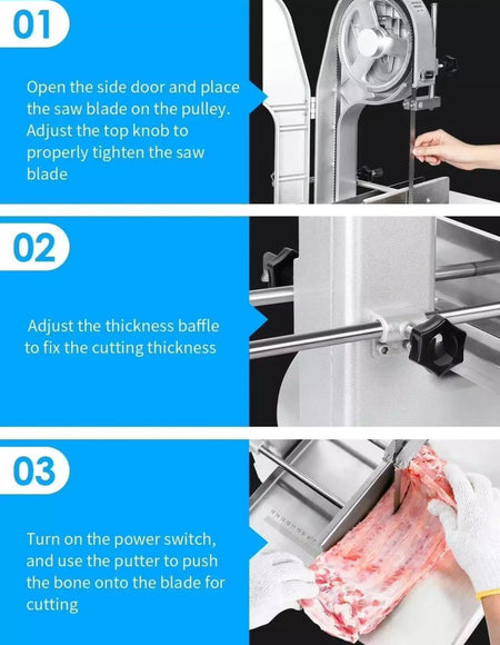 Commercial Large Meat Slicer Fish Cutting Meat Bone Saw Machine 1100W 220V