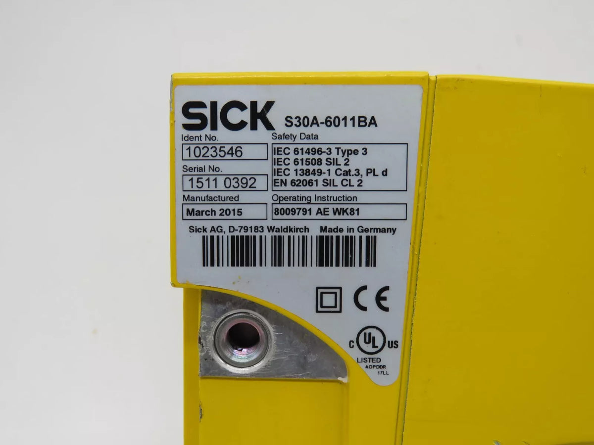 SICK S30A-6011BA Safety Laser Scanner-1023546 S3000 Standard 30-150 MM 24 VDC