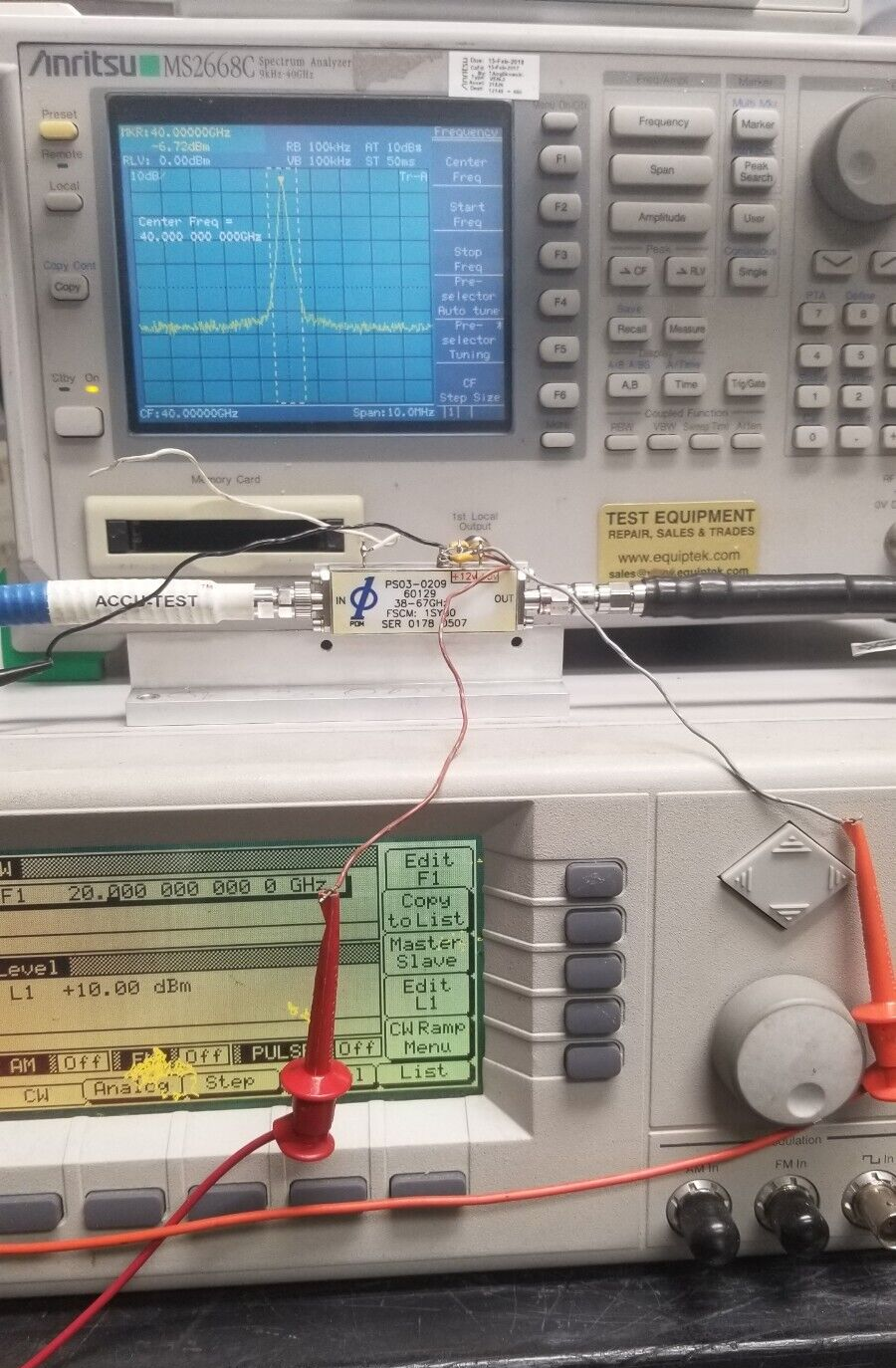 RF Frequency Range Doubler 19 GHz to 38 GHz - 67 GHz Output