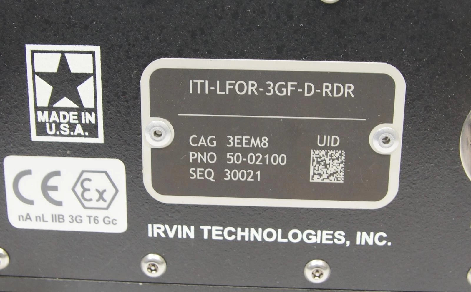 Irvin Technologies ITI-LFOR-3GF-D-RDR PMD Tape Recorder