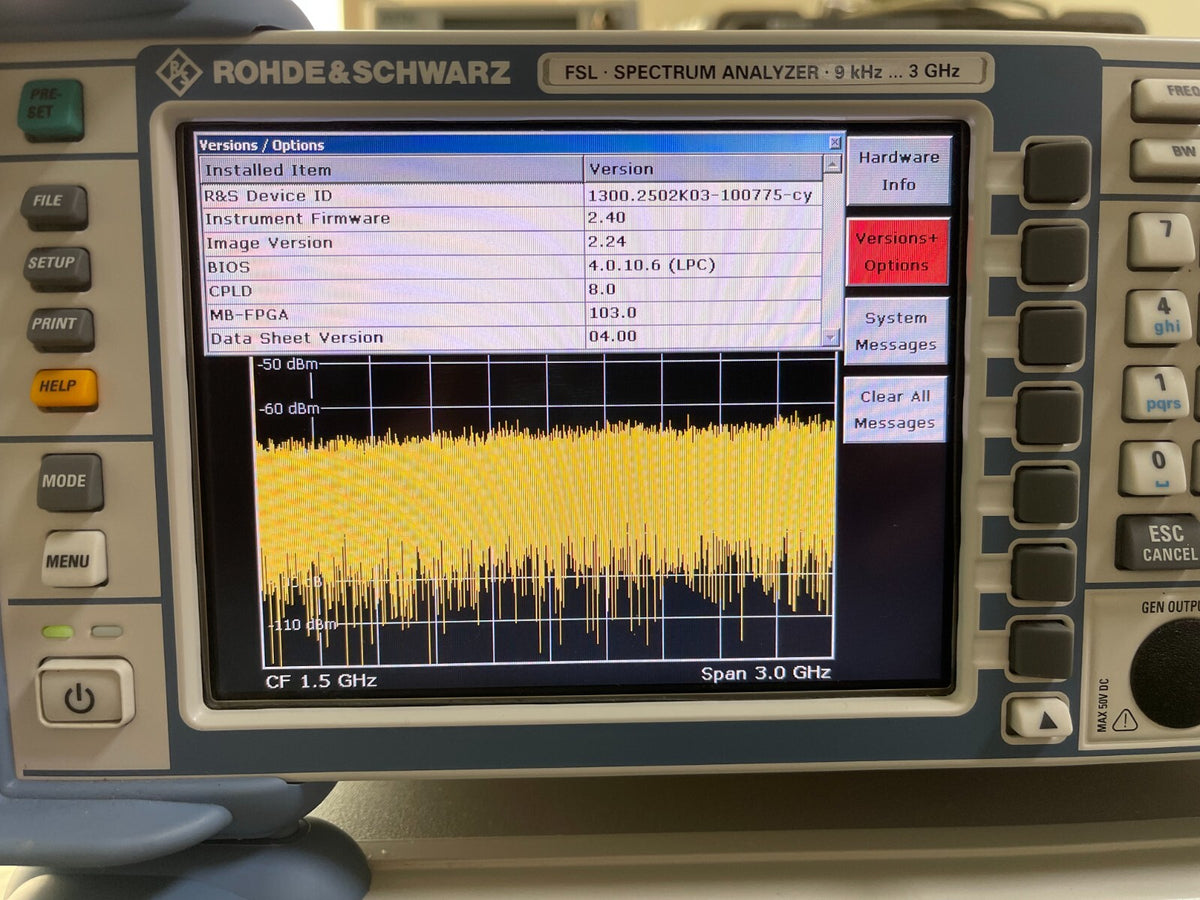 Rohde &amp; Schwarz FSL3 Spectrum Analyzer 9 kHz - 3 GHz _ 0775