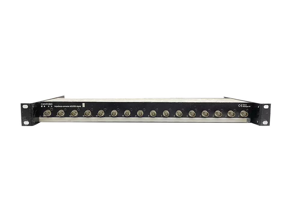 CANFORD BXM16 Rackmount Impedance Converter AES/EBU 1U 16x XLRM to BNC Socket