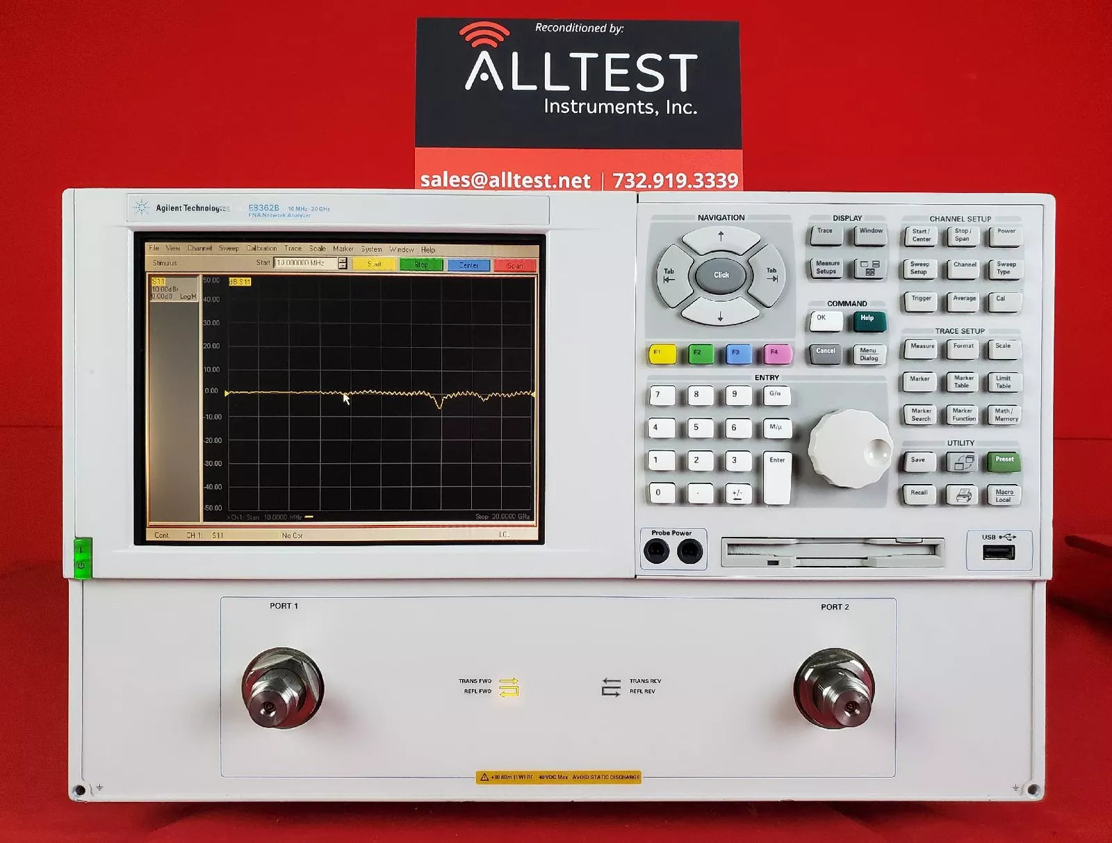Agilent E8362B Opt. 010 & P02 Vector Network Analyzer 10 MHz to 20 GHz