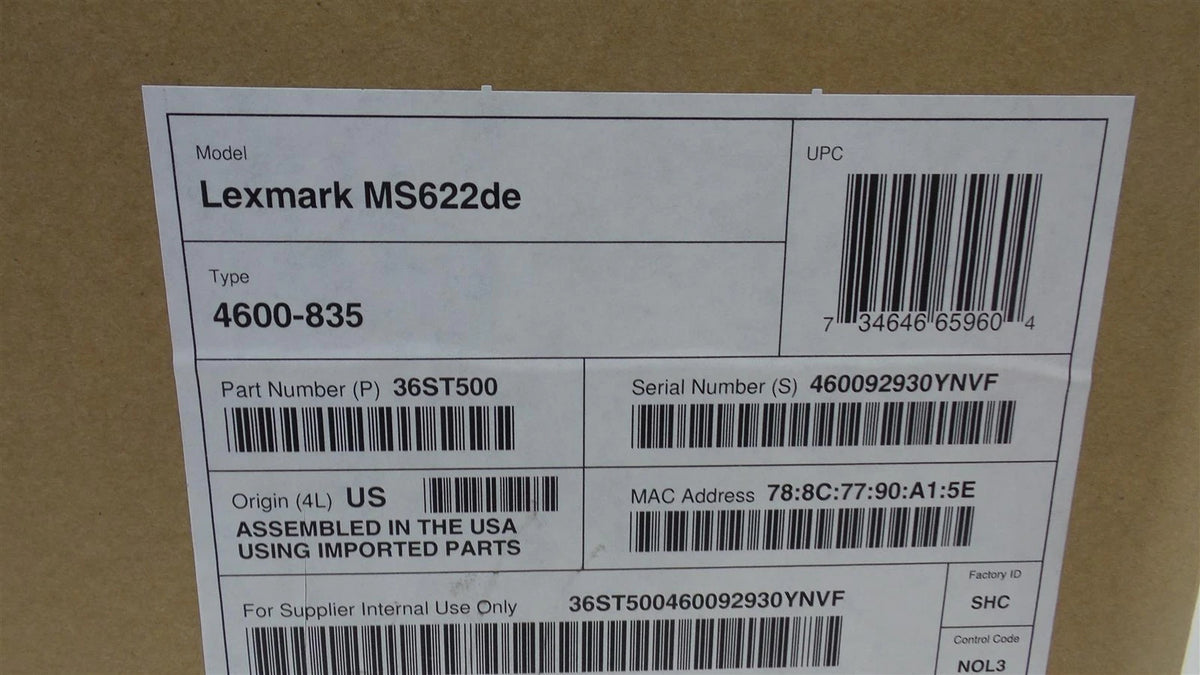 Lexmark MS622de (36ST500) Mono Laser Printer  - New