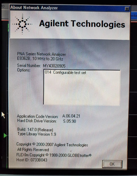 Agilent E8362B Opt. 014 with CAL, PNA Vector Network Analyzer